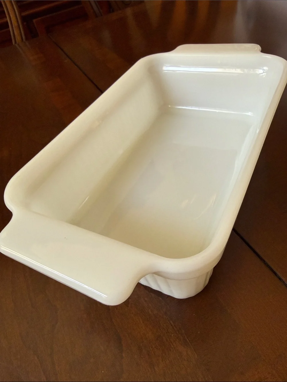 VTG Anchor Hocking Fire King #1409 milk glass backing loaf pan dish classic 1qt